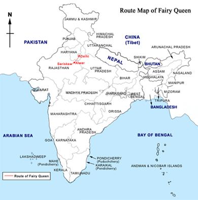 Fairy Queen Route Map